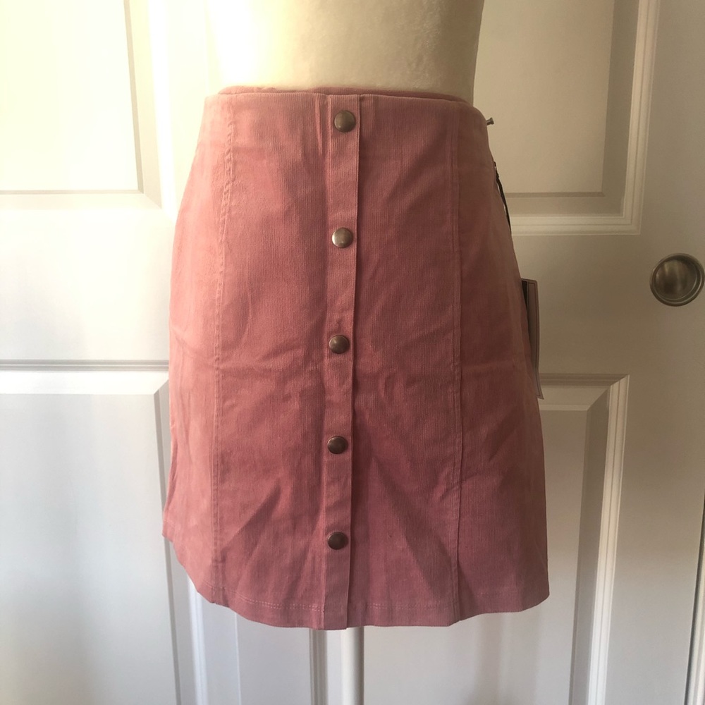 HAVE Pink Corduroy Mini Skirt